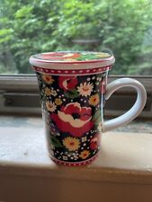 Vera Bradley Lidded Coffee Tea Mug Poppy Fields  From Barnes & Noble  NEW picture