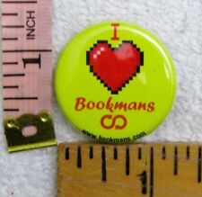 I Love Bookmans Heart Yellow Pinback Button Pin picture