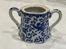 Vintage Japanese Blue Porcelain Pot with Phoenix small no lid good condition picture