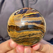 1.31LB Natural Tiger Eye Stone Crystal Ball Quartz Healing Sphere Décor picture