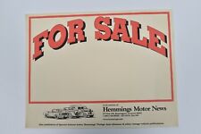 Hemmings Motor News For Sale Sign Red Lettering 11