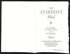 Stardust Motel Los Altos, CA Preview to a Grand Opening Menu 1961 VGC picture