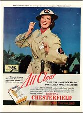 1942 WW2 AD CHESTERFIELD Cigarettes  Rosalind Russell Air Warden Nice 051624 picture