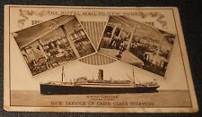 SHIP RMSP OR SS ORDUNA NAVAL COVER UNUSED POSTCARD INTERIOR VIEWS F8 picture
