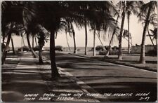 1946 Palm Beach, Florida RPPC Real Photo Postcard ROYAL PALM WAY / Ocean View picture