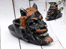Rare Antique ashtray Devil skull VTG box Demon Cigarette Urn Satan Halloween old picture