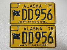 Alaska 1975 North To The Future License Plate Pair DD956 Collectible No Tags picture