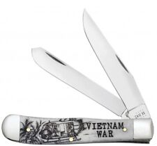 Case xx Knives Vietnam War Trapper Natural Bone Stainless 50952 Pocket Knife picture