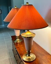 Rare Pair of Vintage STIFFEL Table Lamps, With 22” Pleated Shades, MCM, Art Deco picture