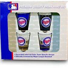 Minnesota Twins Mlb Baseball Set Of 4 Shot Glasses Drink-ware New In Box picture