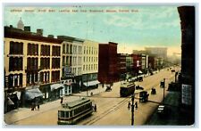 1912 Jefferson Avenue North Side Looking East Woodward Ave. Detroit MI Postcard picture