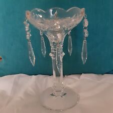 Royal Gallery vintage lead crystal candle holder hanging crystals picture