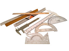 Vintage Drafting Rulers & Protractors Caliper Lot of 9 Architect Collectibles picture