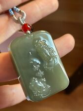 已开光 100% Untreated Genuine Nephrite Jade Pendant Hetian Jade Buddha 純天然和田玉 picture