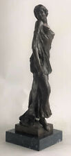  MAIDEN BY FRENCH ARTISIAN REAL VITALEH HOT CAST BRONZE SCULPTURE ART DECO  picture
