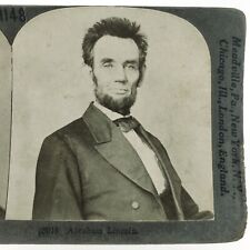 Abraham Lincoln Photo Portrait Stereoview 1920s Keystone President Abe B1815 picture