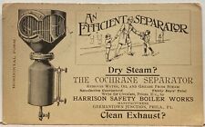 1893 Ad Postcard The Cochrane Separator for Dry Steam ~ Policeman Separates Boys picture