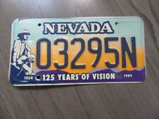 1989 Nevada 125 years of Vision expired license plate picture