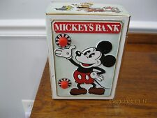 Micky Mouse Mickey’s Bank Safe Tin 1978 Walt Disney Productions Excellent Cond picture