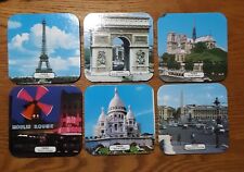 Vintage Set of 6 Artertre Art Coasters. These depict 6 different sites in Paris. picture