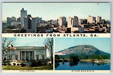 c1960s Greetings Atlanta Georgia Multi-View Cyclorama Vintage Postcard picture