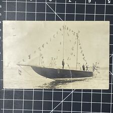 1914 America’s Cup Defiance Racing Yacht Bath Iron Works RPPC Postcard picture
