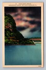 Sunbury PA- Pennsylvania, Skikellamy's Profile, Antique, Vintage c1946 Postcard picture