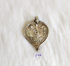 Vintage Hand Stamped Tribal Sun Moon & Snek Silver Amulet Pendant 12 Grams J47 picture