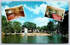 Wisconsin Dells~Delton Oaks Resort Rooms & Lake Multi-View~Vintage Postcard picture