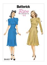 B6485 Sewing Pattern Misses' 1940's 1944 Retro Dress Sz 6-14 Butterick 6485 picture