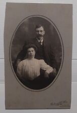 ANTIQUE CIRCA 1800'S ERA CABINET CARD PHOTO, VICTORIAN COUPLE, Fredrick W Rice picture
