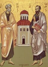 Wooden Icon Saints Peter & Paul Pillars of the Church (5.5