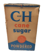Vintage C and H Cane Sugar Powdered 1Lb Box Unopened Blue Orange C&H Prop Rare picture