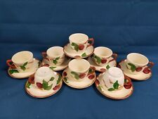 Set of 8 Vintage Franciscan Earthenware Apple Pattern Teacups & Saucers picture