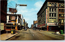 MUNCIE, INDIANA DOWNTOWN POSTCARD Walnut Street, Woolworth's, Mens Town picture