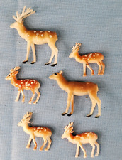 Vintage Lot Of Deer Reindeer Hard Plastic Celluloid Resin picture