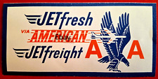 American Airlines Baggage Label Sticker Jet Fresh Jet Freight 5 1/2in x 2 1/2in picture