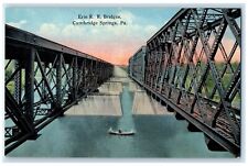 c1930's Erie RR Railroad Bridges Cambridge Springs Pennsylvania PA Postcard picture