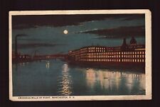 POSTCARD :  NEW HAMPSHIRE - MANCHESTER NH - AMOSKEAG MILLS BY NIGHT 1926 VIEW picture