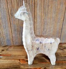 Rustic Folk Art Carved Wood Llama / Alpaca Figurine Statue 10