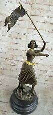 Joan of Arc Roman Catholic Saint Praying Heroine Bronze Marble Statue Artwork NR picture