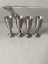 Vintage International Pewter Set Of 4 Silver Cordial Glasses Pineapple Theme picture