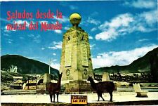 Vintage Postcard- Equator Monument, Quito Ecuador Posted 1960s picture
