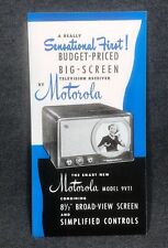 Original MOTOROLA Model 9VT1 Television Receiver Advertising Brochure 8 1/2 Inch picture