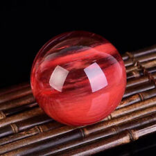 50mm+ Red Smelting Stone Quartz Sphere Crystal Energy Ball Reiki Healing Gem picture