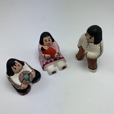 VINTAGE Set Of 3 Miniature Native American Storyteller Pottery Dollhouse Mini’s picture