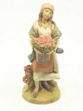 Vintage 1996 Fontanini Nativity Figure SARAH WITH FLOWERS Italy #152  4.75