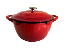 Dutch Oven Red Enameled Cast Iron with Lid 6.5 Quarts Round Enamel Cookware picture