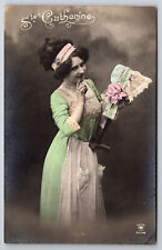 Vintage C1910 Postcard Lovely French Woman with St. Catherine Day Hat picture
