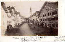 Austria, mainstreet of Kitzbühel, Pfleghof in background, 1896,1897 vintage alb picture